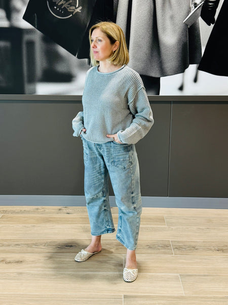 Textured Knit Sweater - H Grey