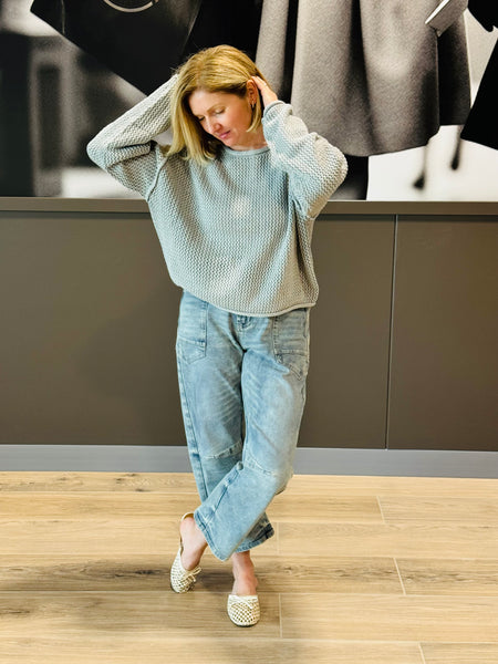 Textured Knit Sweater - H Grey