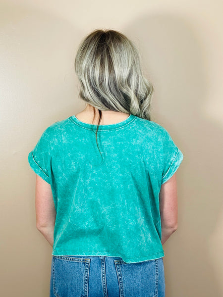 Washed Cotton Tee - K Green