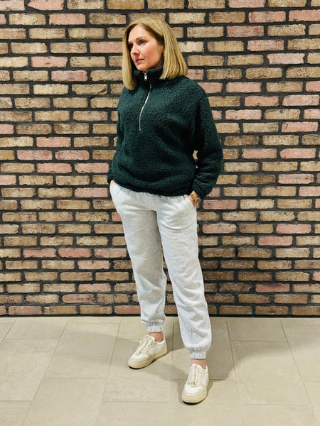 Sherpa Half Zip Jacket - Chic Green