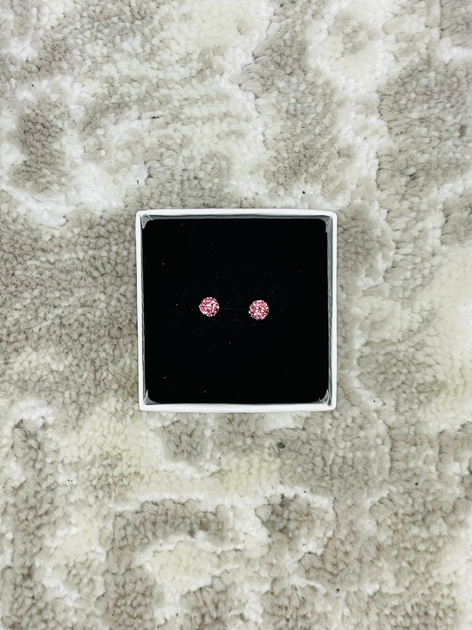 Crystal Ball Earrings - Light Pink 4mm