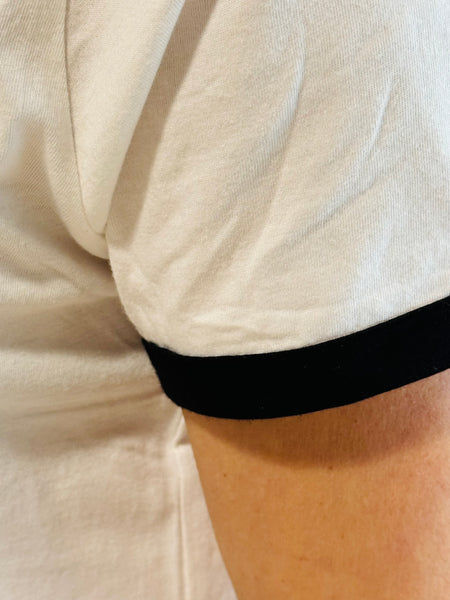 Contrast Binding Tee - Black