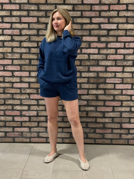 Basic Fleece Shorts - Indigo Blue