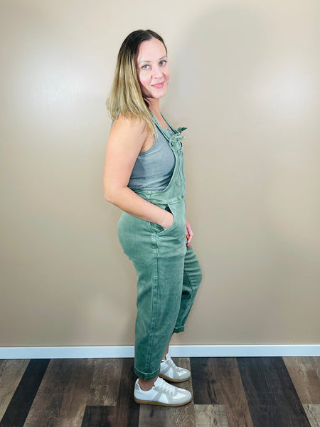 Relaxed Fit Overalls - Olive