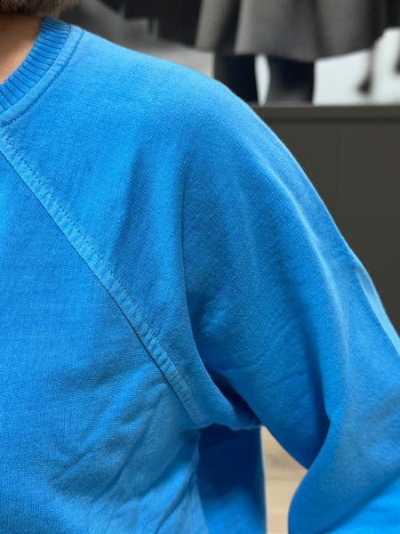 French Terry Pullover and Shorts Set - Ocean Blue