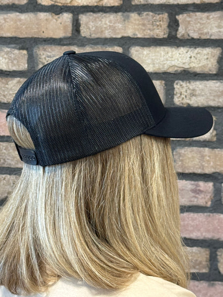 SK Embroidered Retro Trucker Cap - Black