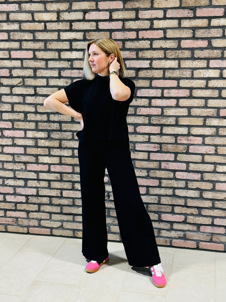 Viscose Ribbed Set - Black