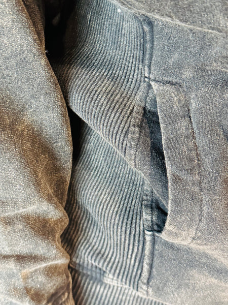 Acid Wash French Terry Pullover - Ash Black