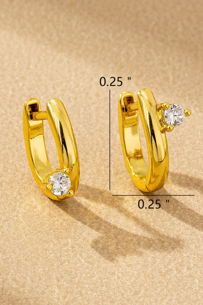 Water Proof Rhinestone Earrings - Gold