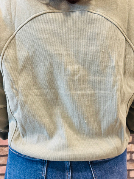 Half Zip Sweatshirt Pullover - Dusty Sage