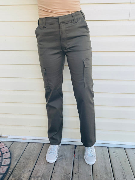 Straight Cargo Pants - Olive