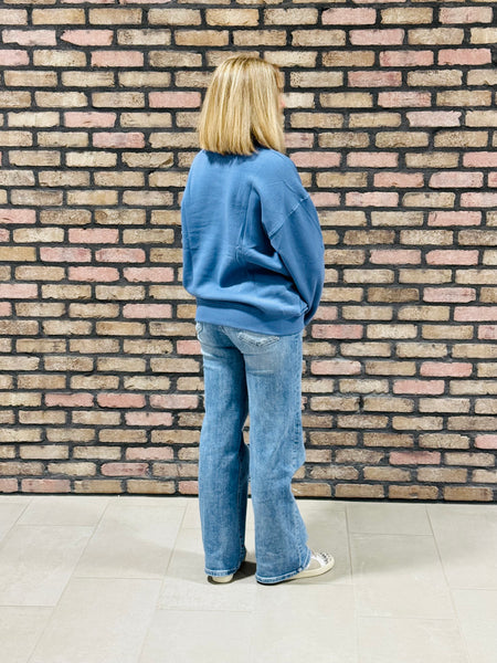 Fleece Pullover - Dusty Blue
