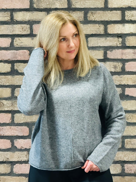 Front Seam Sweater - Grey