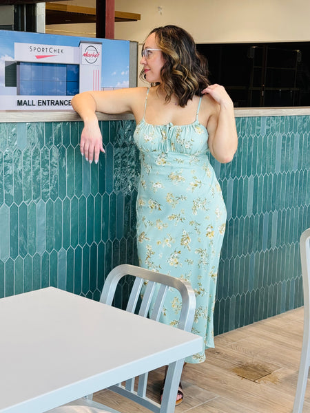 Floral Midi Sundress - Sage Multi