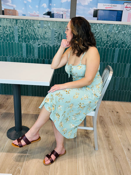Floral Midi Sundress - Sage Multi