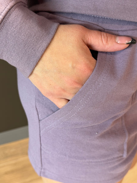 Basic French Terry Shorts - Dusty Purple