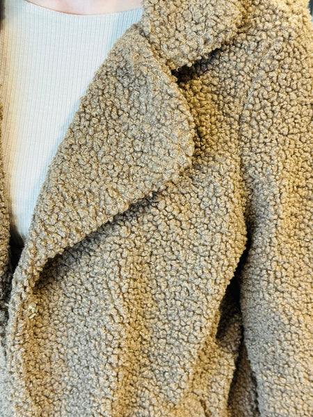 Looped Sherpa Coat - Mocha