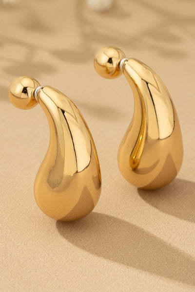 Front and BackPuffy Teardrop Earrings - Drop