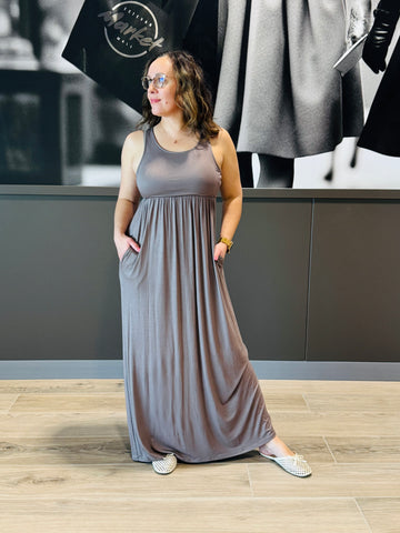 Racerback Maxi Dress - Dark Coco
