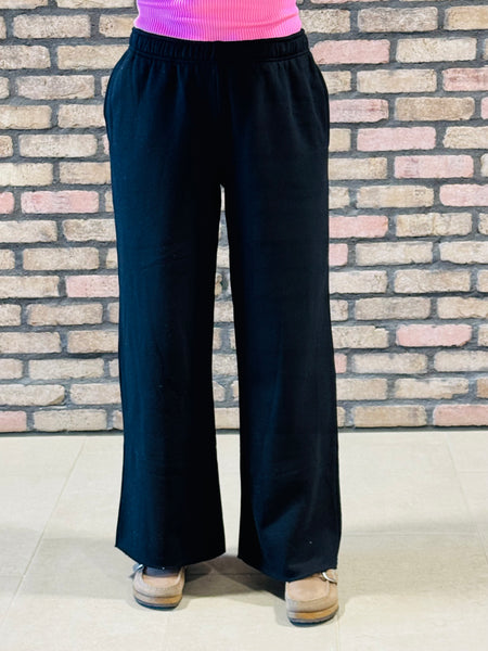 Raw Hem Sweatpants - Black
