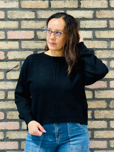 Front Seam Sweater - Black