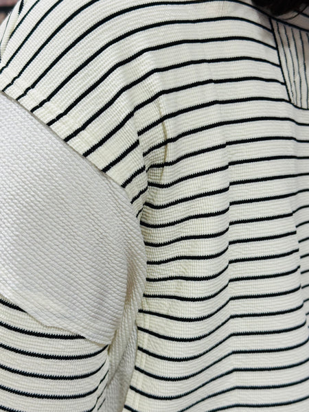 Contrast Striped Pullover - Ivory