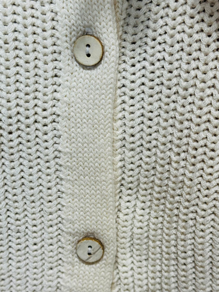 Contrast Trim Knit Top - Cream