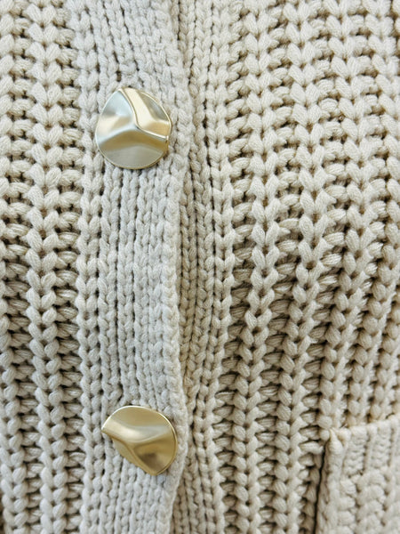 Chunky Knit Cardigan - Cream