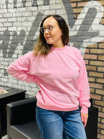 Fleece Burn-Out Sweatshirt - Bubblegum Pink