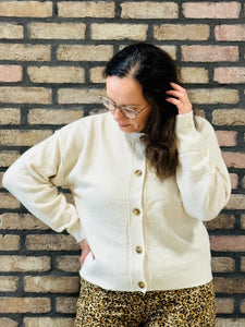 Button Down Cardigan - Ivory