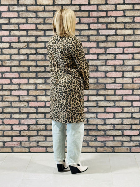 Leopard Print Coat - Brown