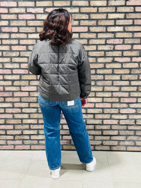 Quilted Puffer Jacket - Charcoal