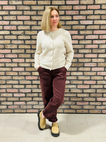 Crewneck Buttons Cardigan - Khaki