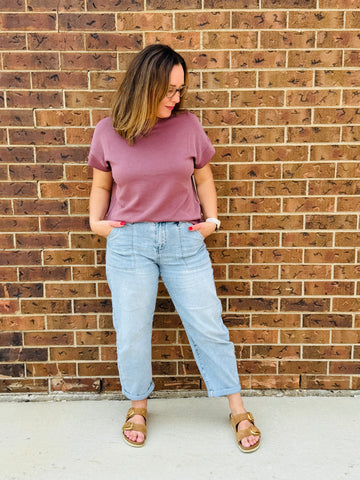 Soft Scuba Tee - Rose Taupe