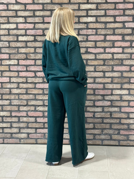 Raw Hem Sweatpants - Hunter Green