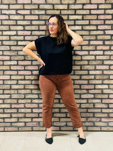 High Rise Boyfriend Jeans - Espresso