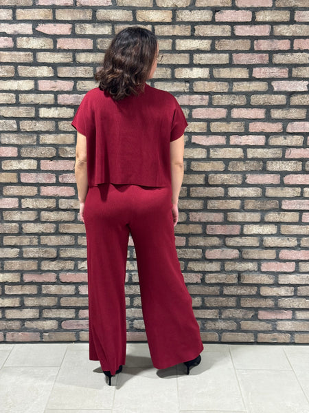 Viscose Ribbed Set - Cabernet