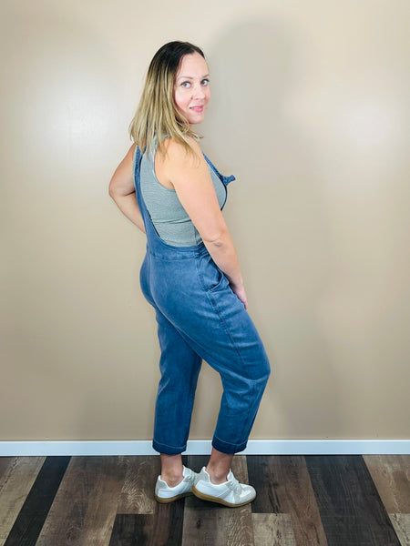 Relaxed Fit Overalls - Blackberry