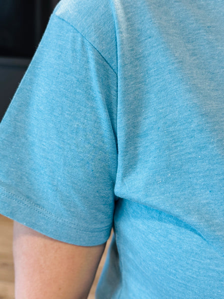Cotton Cropped Tee - H LT Teal