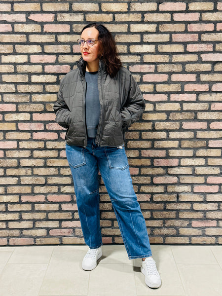 Quilted Puffer Jacket - Charcoal