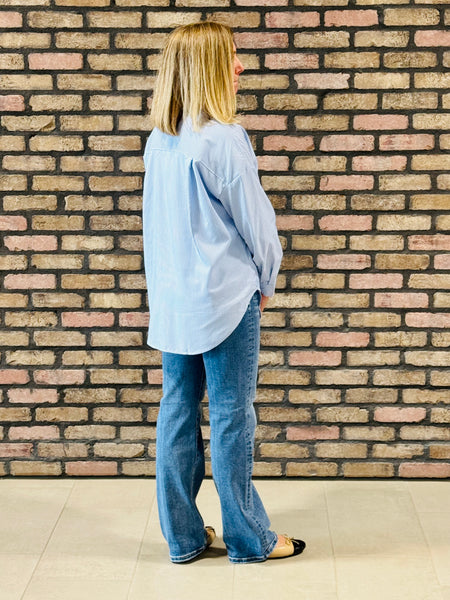 Stripe Collared Shirt - Blue