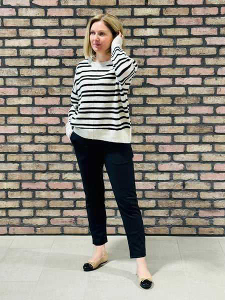 Ribbed Tapered Pants - Black