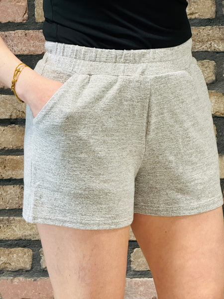 Soft Melange Hacci Shorts - Brown