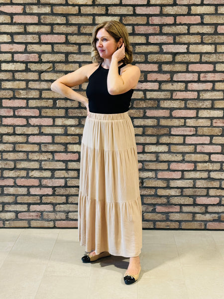 Tiered Maxi Skirt - Desert