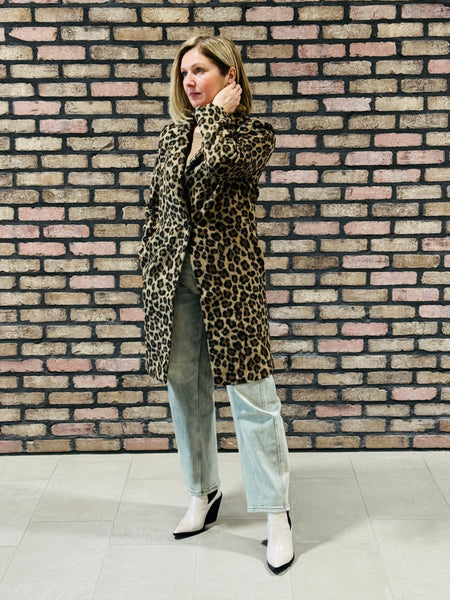Leopard Print Coat - Brown