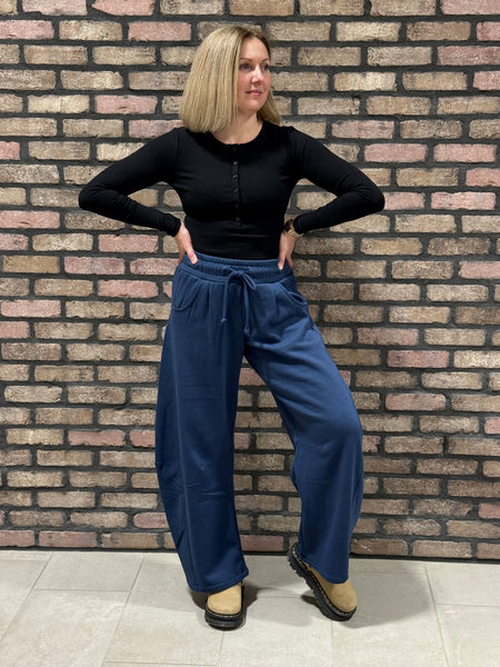 Baggy Barrel Sweatpants - Indigo Blue