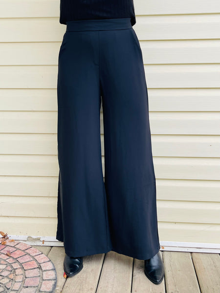 Wide Leg Dress Pants - Black