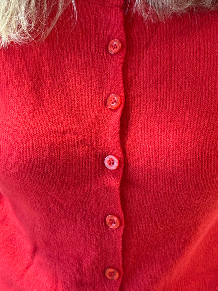 Button Down Cardigan - Red