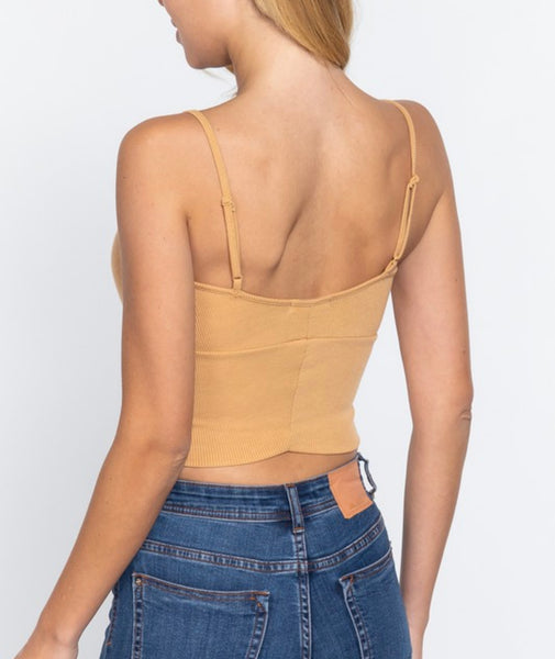 Bra-Cup Cami Crop Top - Honey