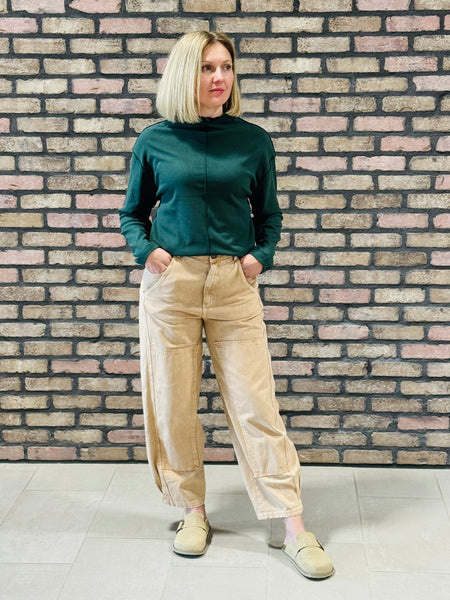 Overlocked Seams Pullover - Dark Green